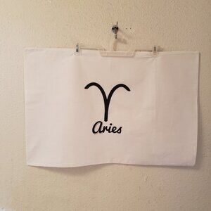 ARIES Pillowcase Standard Size White Black Cotton Poly Blend